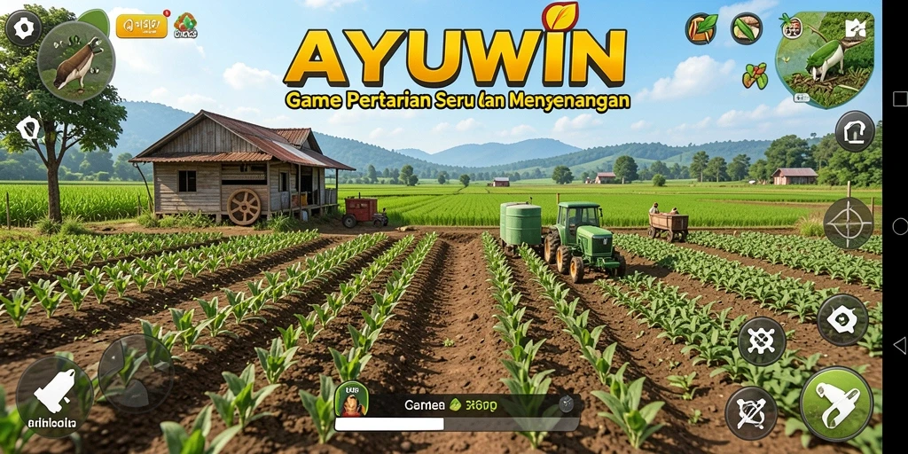 Gameplay AYUWIN yang seru dan penuh warna dalam bertani.