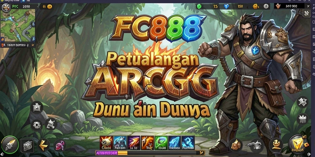 Tampilan gameplay FC888 dengan aksi ARPG yang intens.