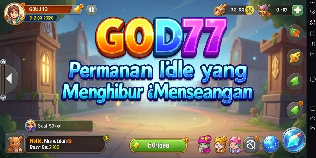 Tampilan gameplay utama GOD77 yang menampilkan strategi dalam pengembangan karakter.