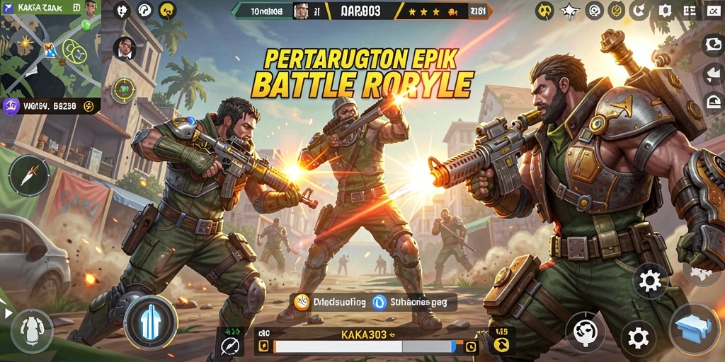 Gameplay seru KAKA303 dalam aksi Battle Royale.