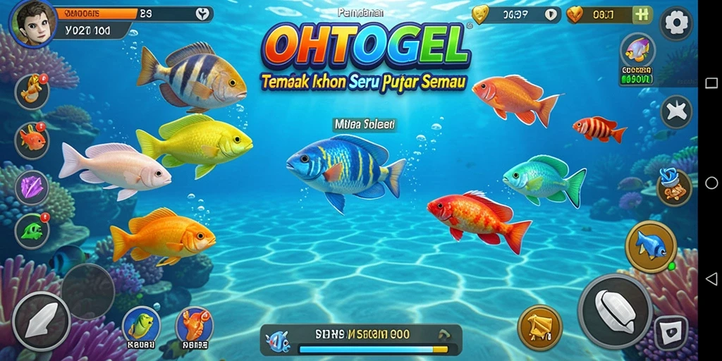 Tampilan gameplay OHTOGEL dengan aksi menembak ikan yang seru.