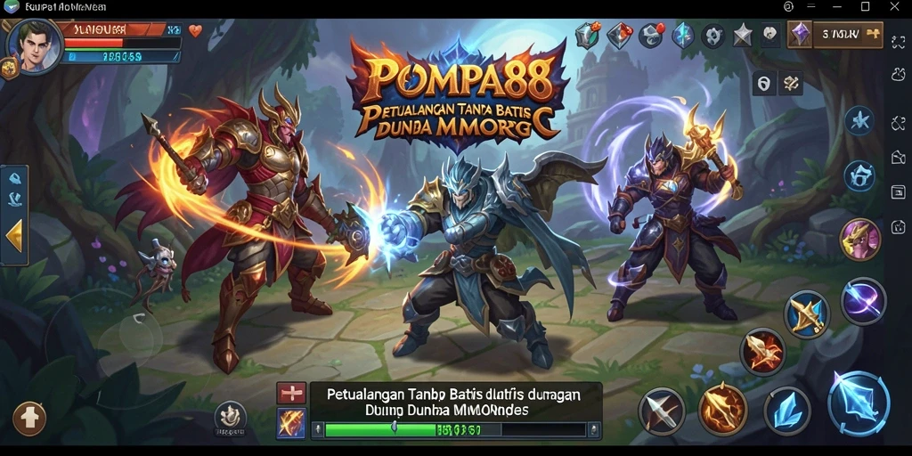 Tampilan gameplay POMPA88 yang epik dalam dunia MMORPG.