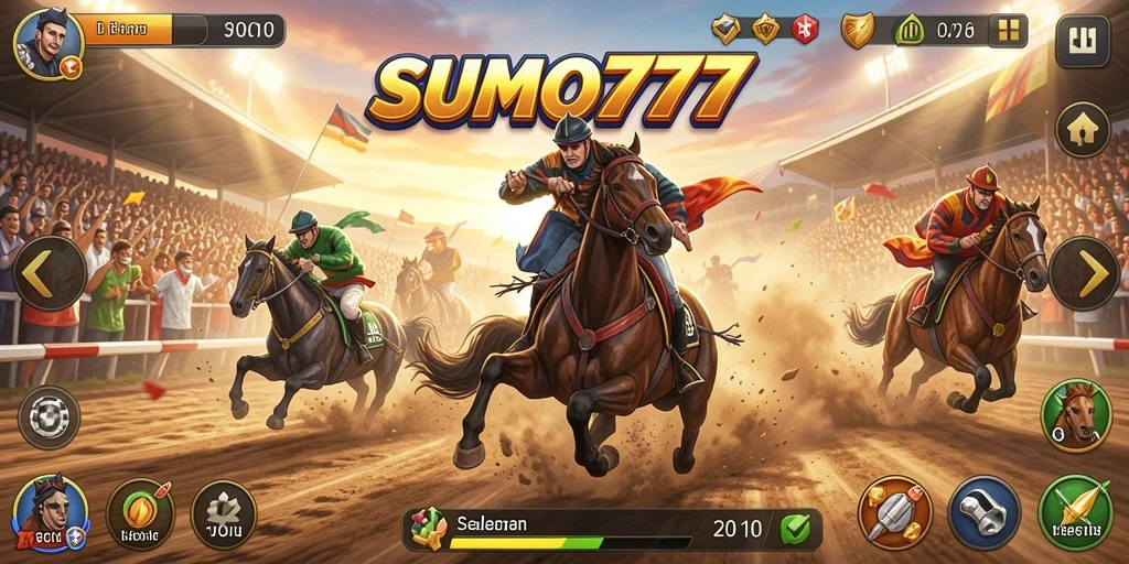Gameplay Racing yang seru dan mendebarkan di SUMO777.