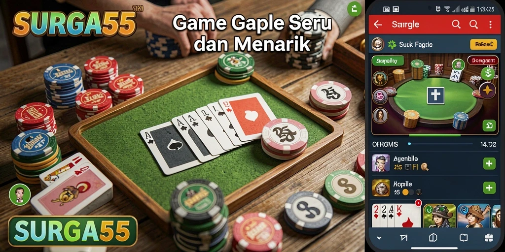 Screenshot gameplay menarik dari SURGA55 saat bermain Gaple.