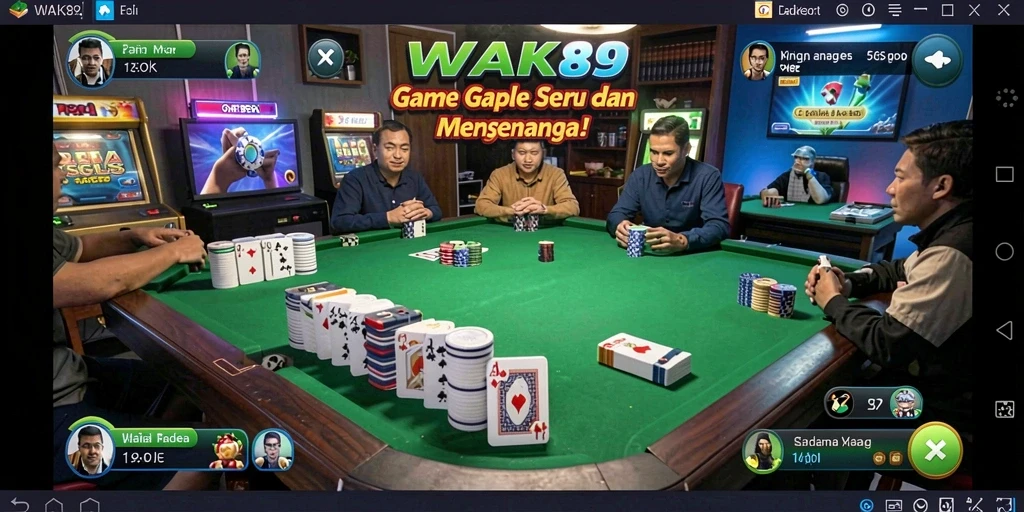 Screenshot gameplay WAK89 menampilkan momen seru bermain Gaple.